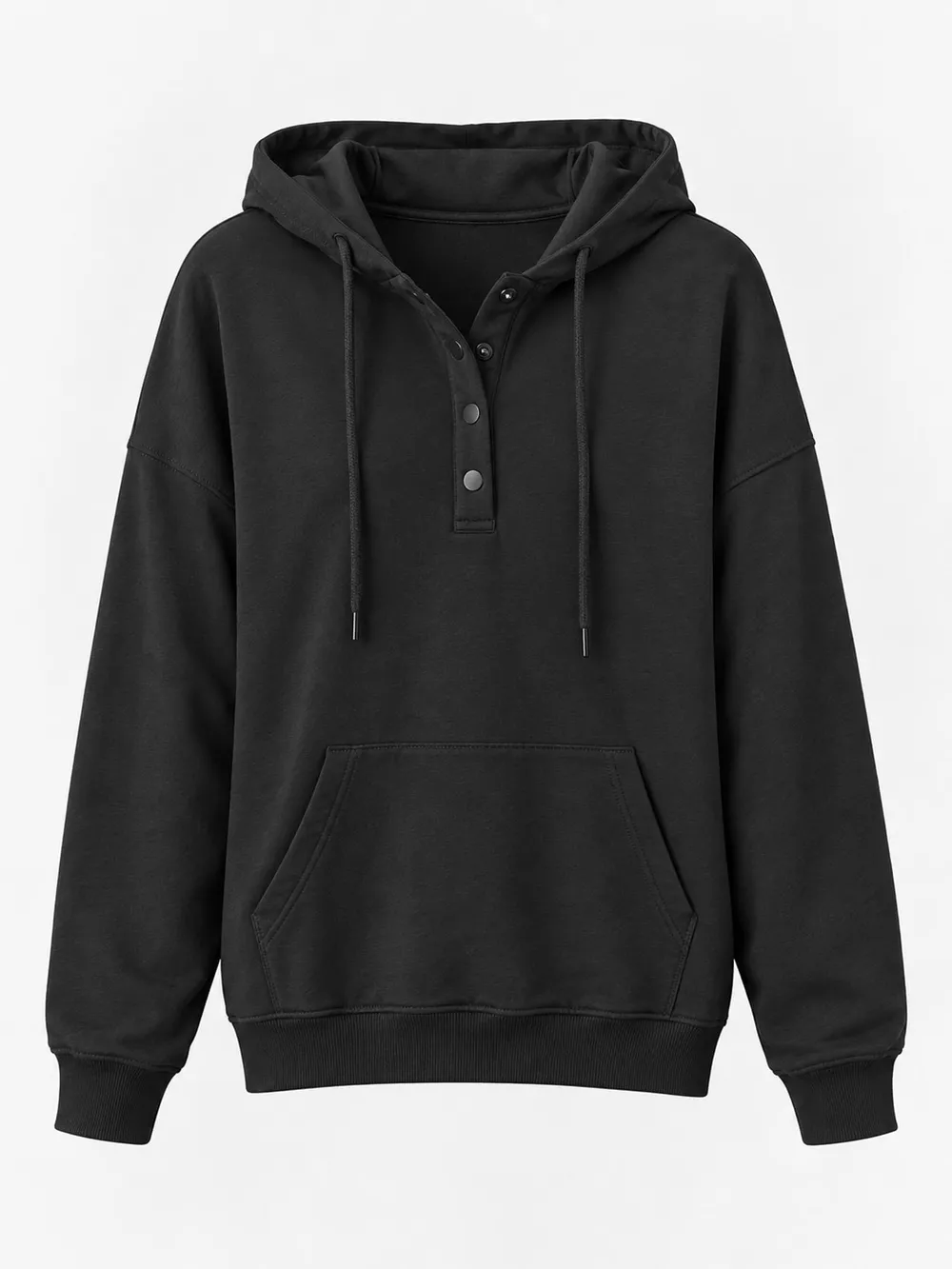 Full Size Kangaroo Pocket Dropped Shoulder Hoodie Plus Size, image 12
