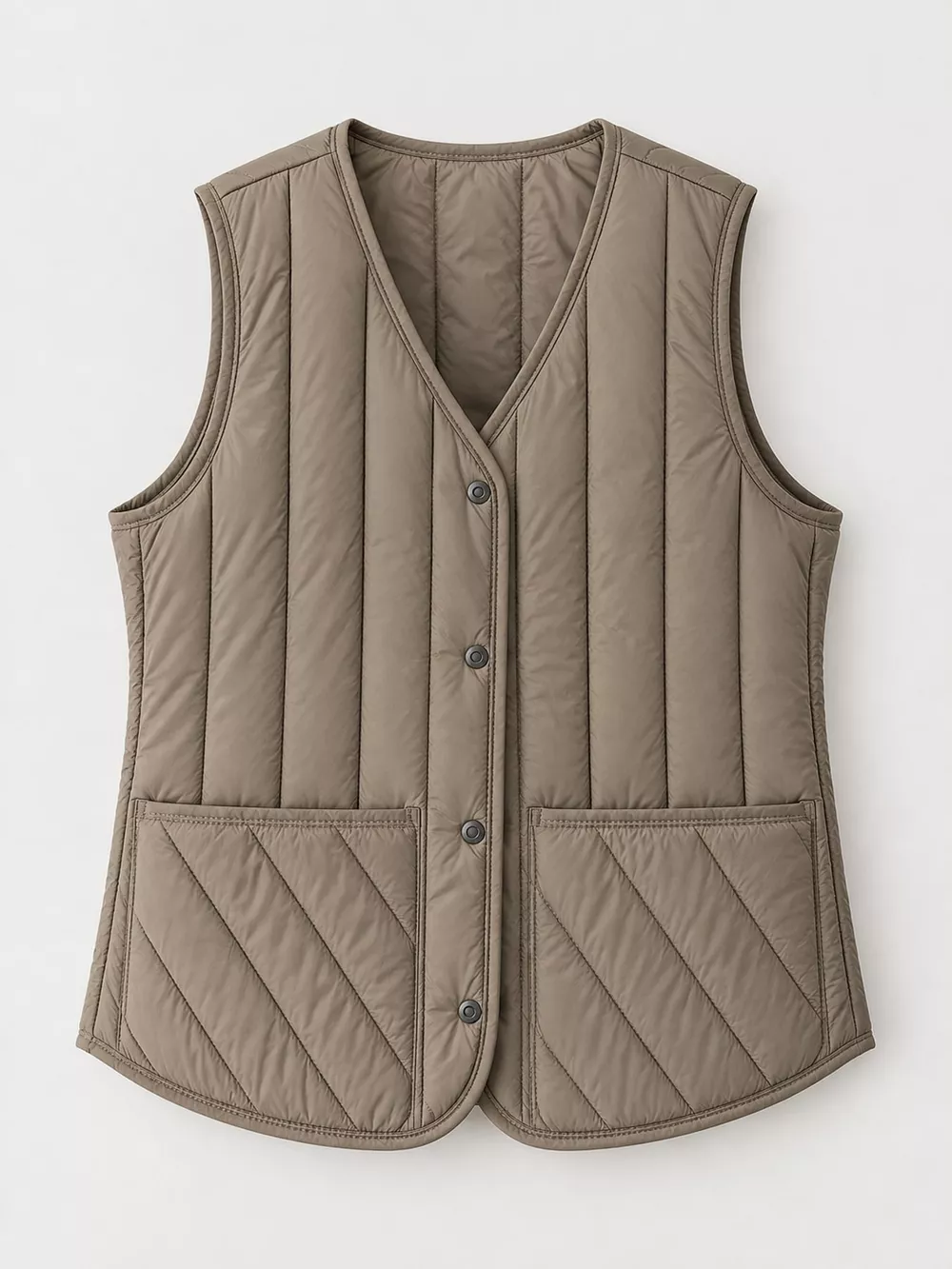 Full Size Quilted Button Up Vest Coat Plus Size, image 47