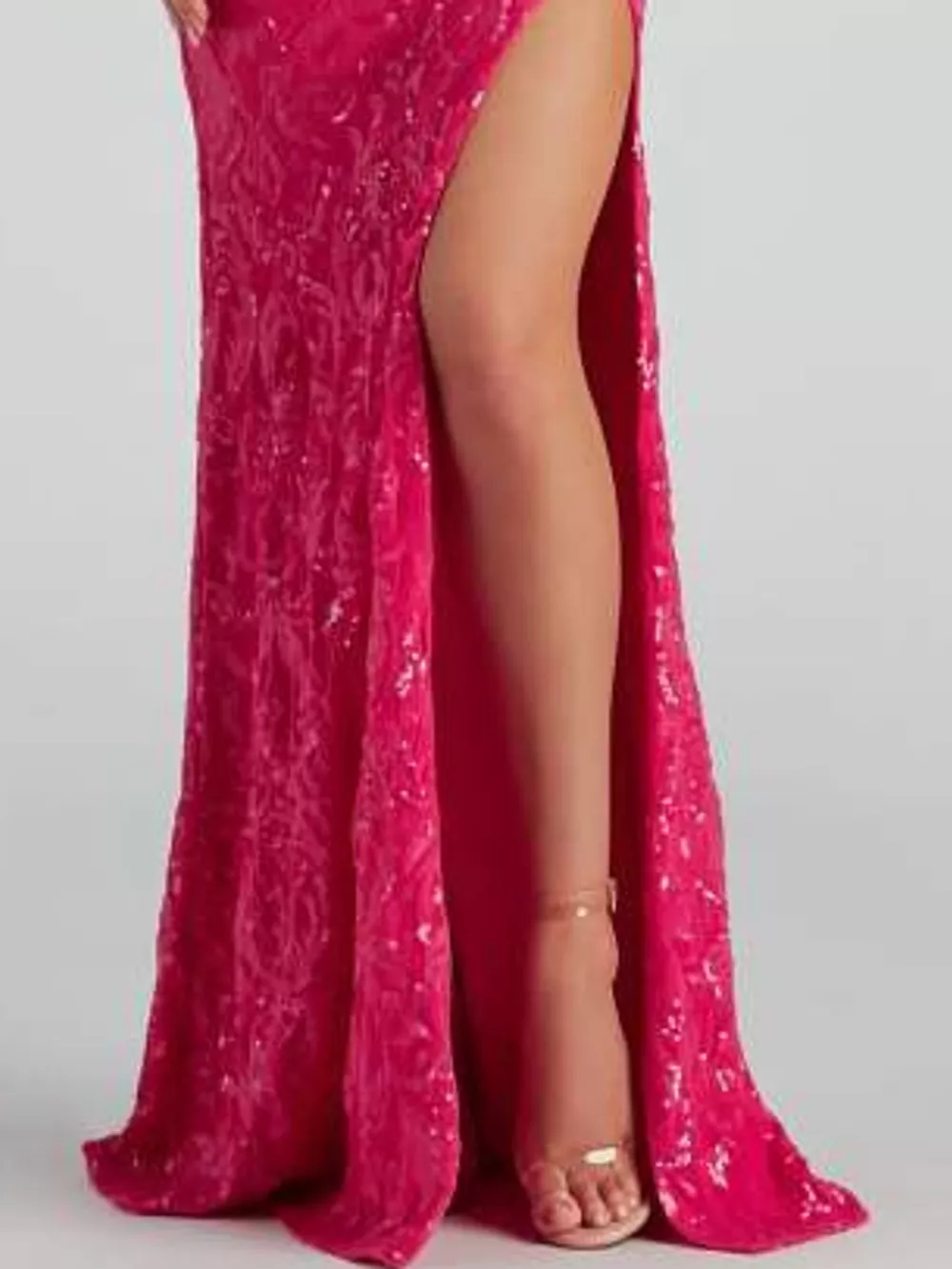 Sequin Embellished Bodycon Backless Evening Dress with Back Lace-Up, image 12