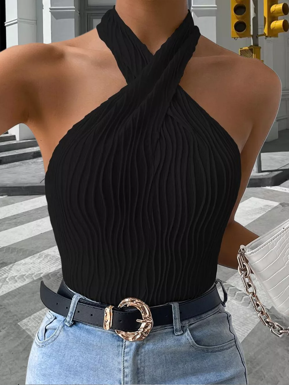 Textured Halter Neck Tank, image 6