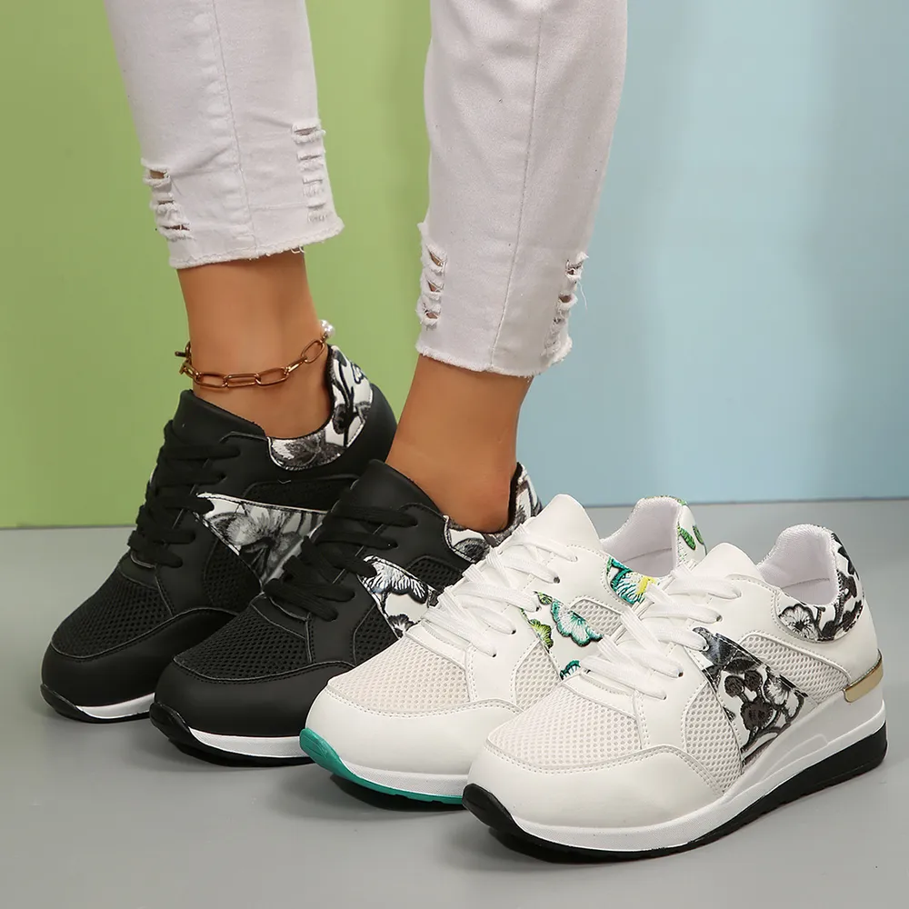 Floral Mesh Wedge Athletic, image 6