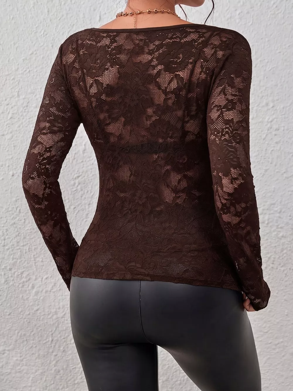 Lace V-Neck Long Sleeve Top, image 31