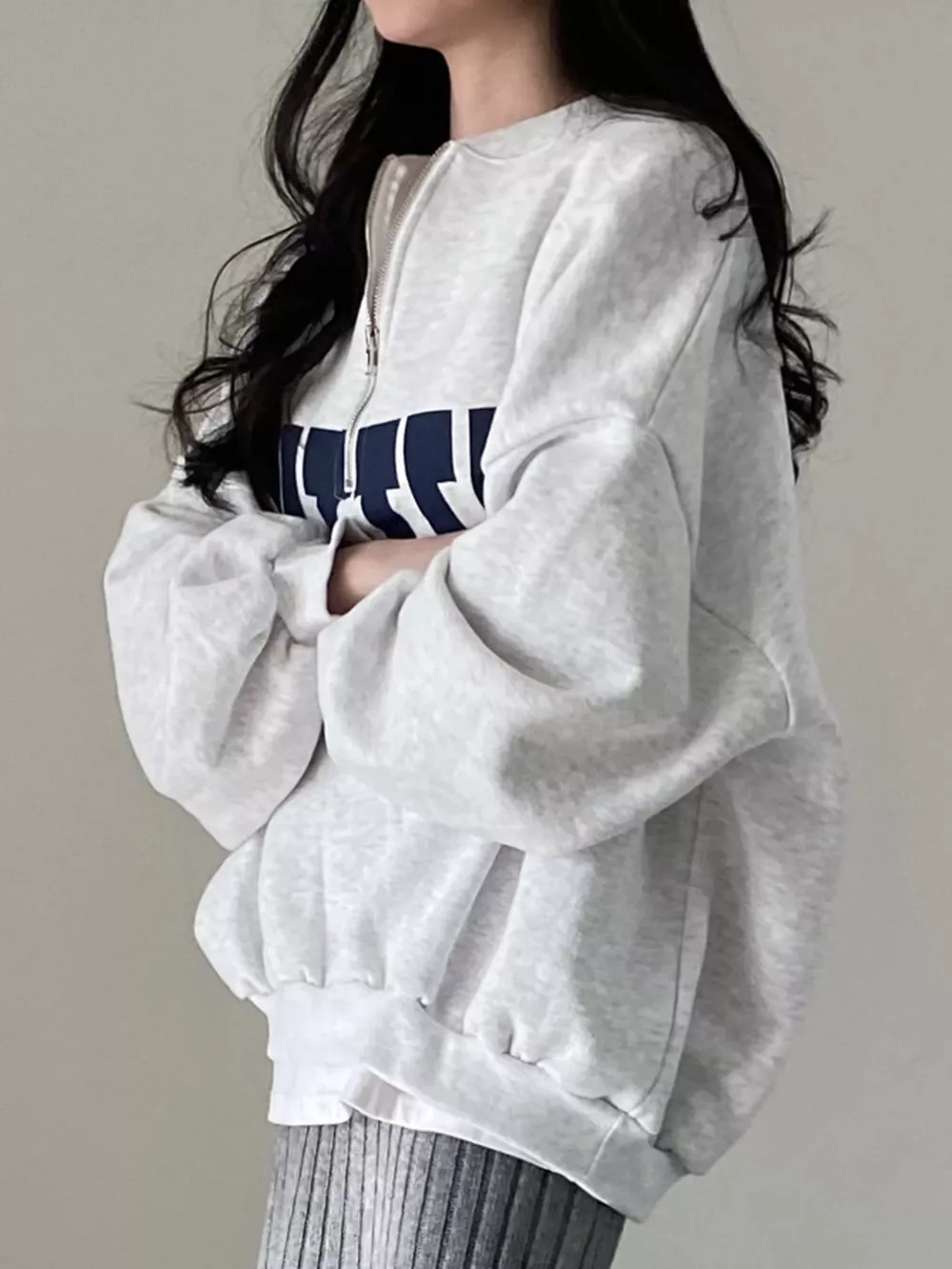 Half-Zip Letter Graphic Sweatshirt, image 16