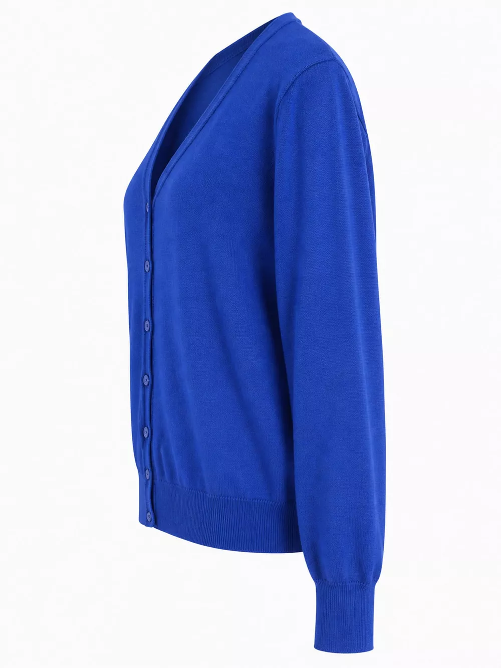 Classic V-Neck Button-Down Knit Cardigan, image 100