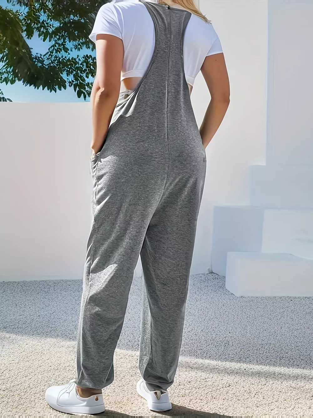Casual Loose Fit Spaghetti Strap Jumpsuit, image 4
