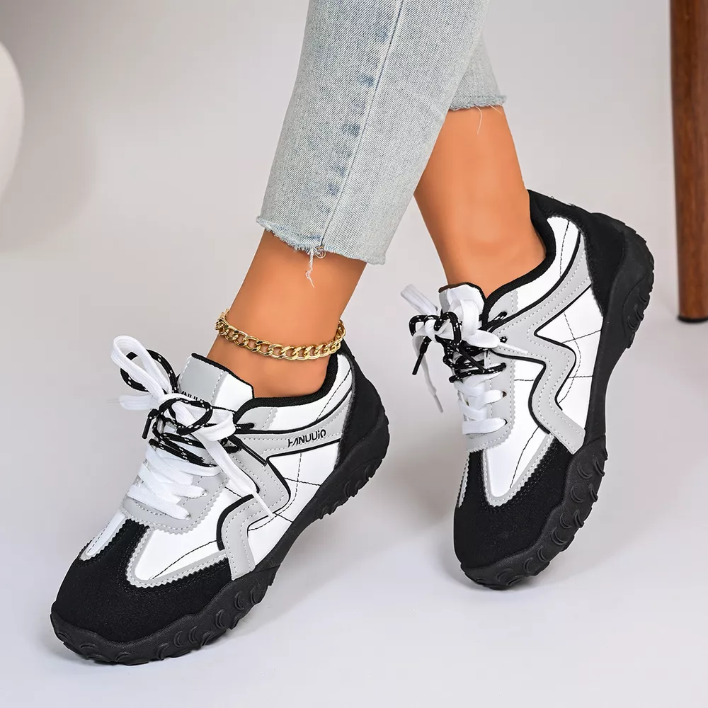 Round Toe Lace Up Sneakers, image 3