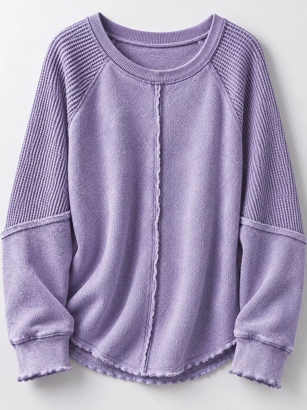 Waffle Knit Raglan Sleeve Sweatshirt, image 19