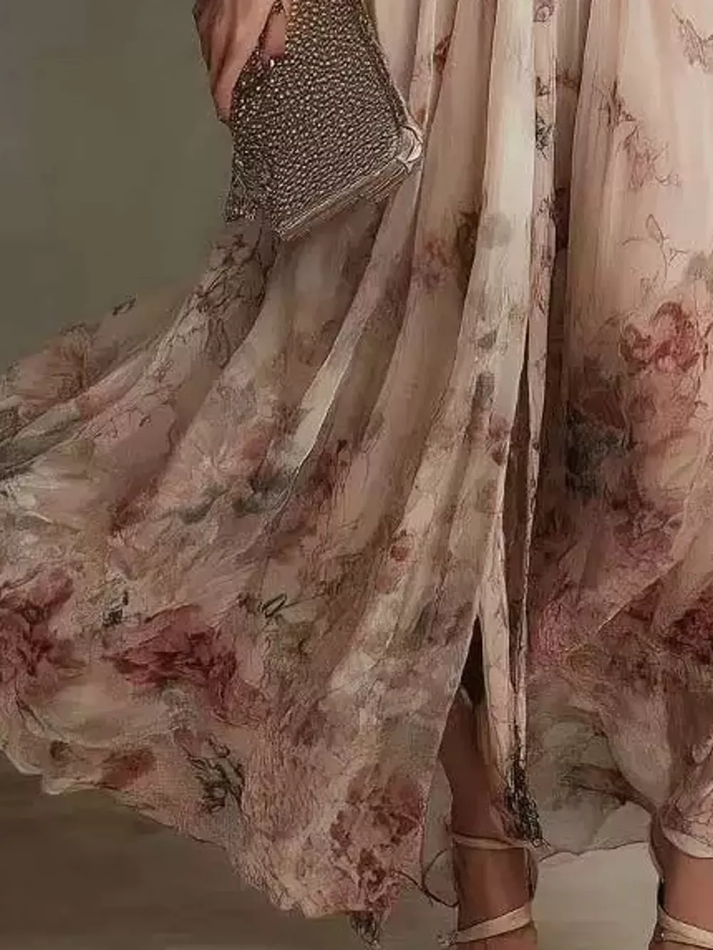 Floral Print Long Sleeve Maxi Dress, image 3