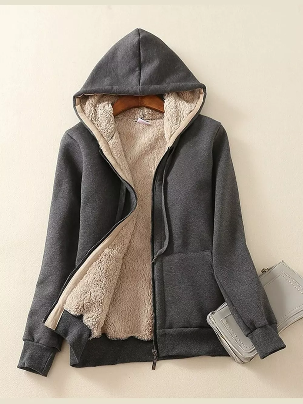 Plus Size Fleece-Lined Thermal Zip-Up Hoodie, image 8