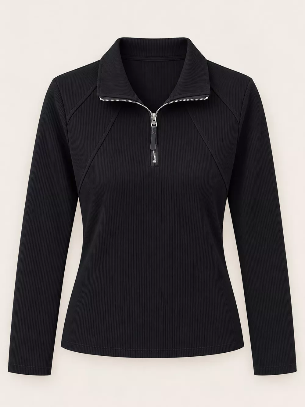 Plus Size Quarter-Zip Long Sleeve Top, image 14