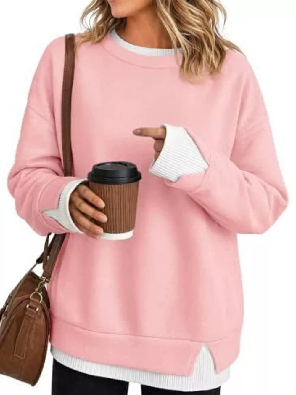 Full Size Layered Look Crew Neck Sweatshirt Plus Size, image 5