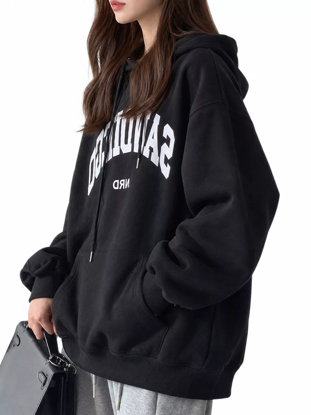 Letter Graphic Long Sleeve Hoodie, image 7