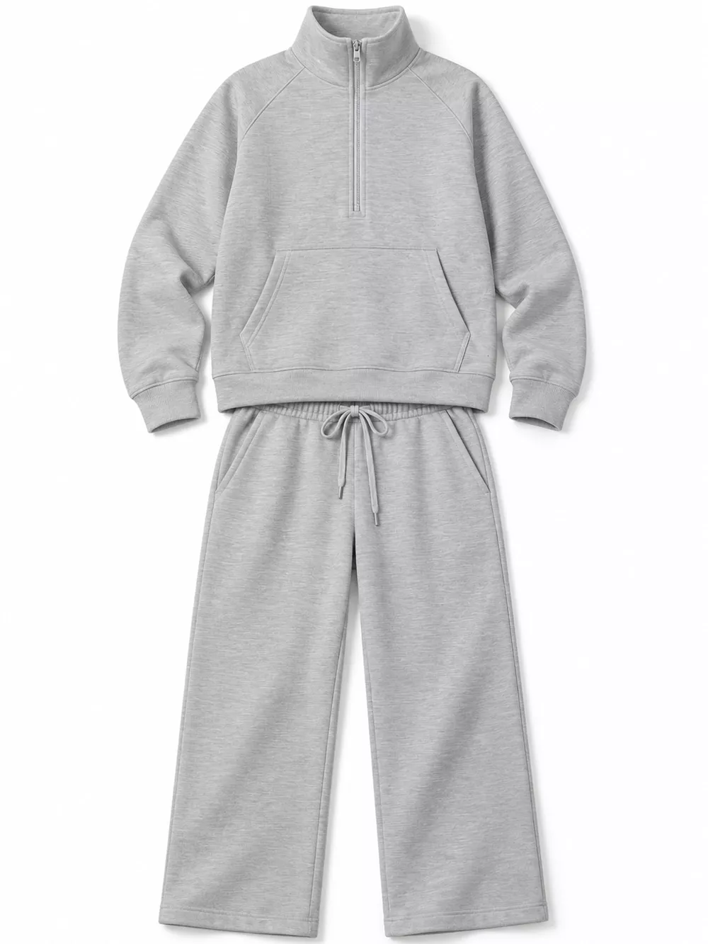 Half-Zip Sweatshirt and Wide-Leg Pants Set, image 41