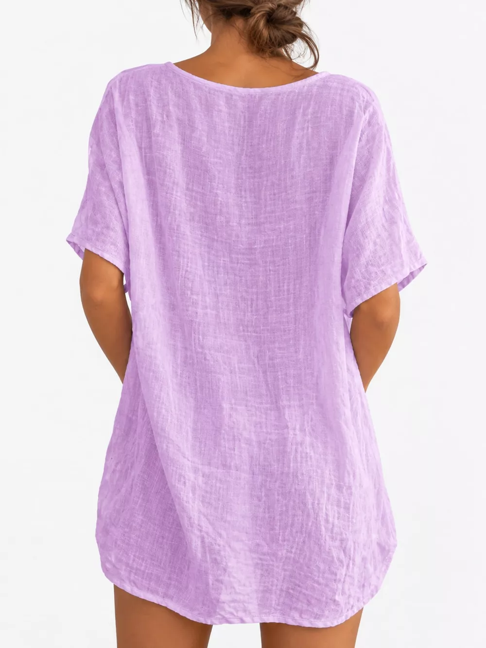 Full Size Casual Loose Fit Beach Short Sleeve Shirt Plus Size, image 14
