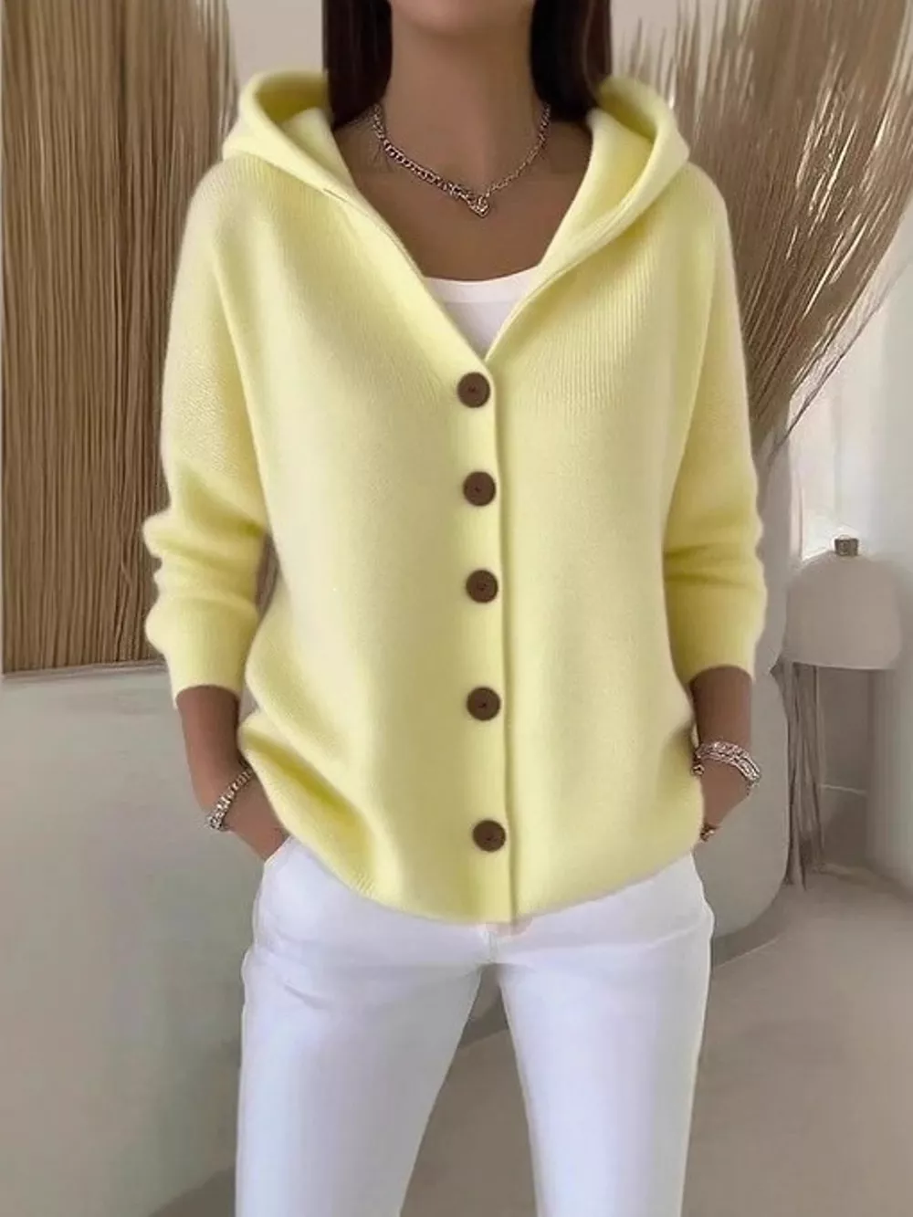 Full Size Hooded Button-Down Knit Cardigan Plus Size, image 23