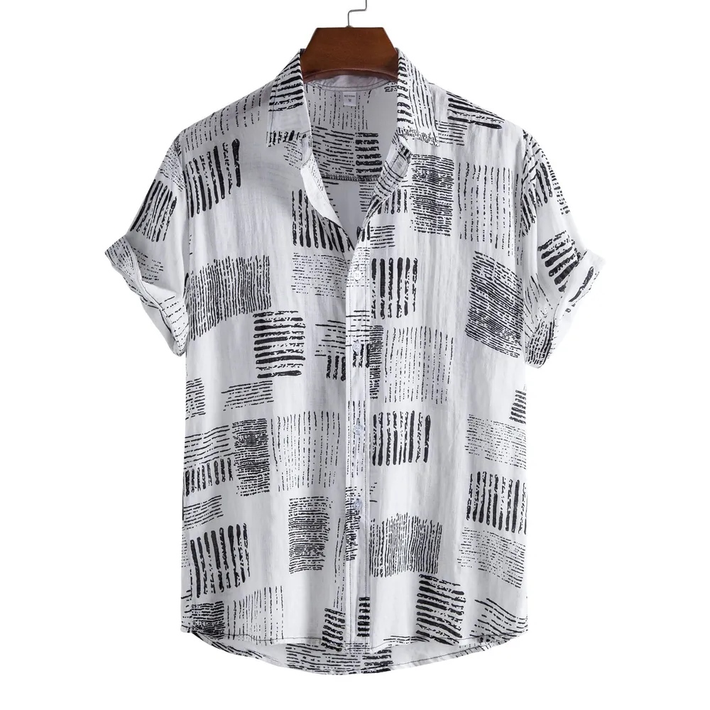 Men's Plus Size Casual Printed Short Sleeve Shirt, image 2