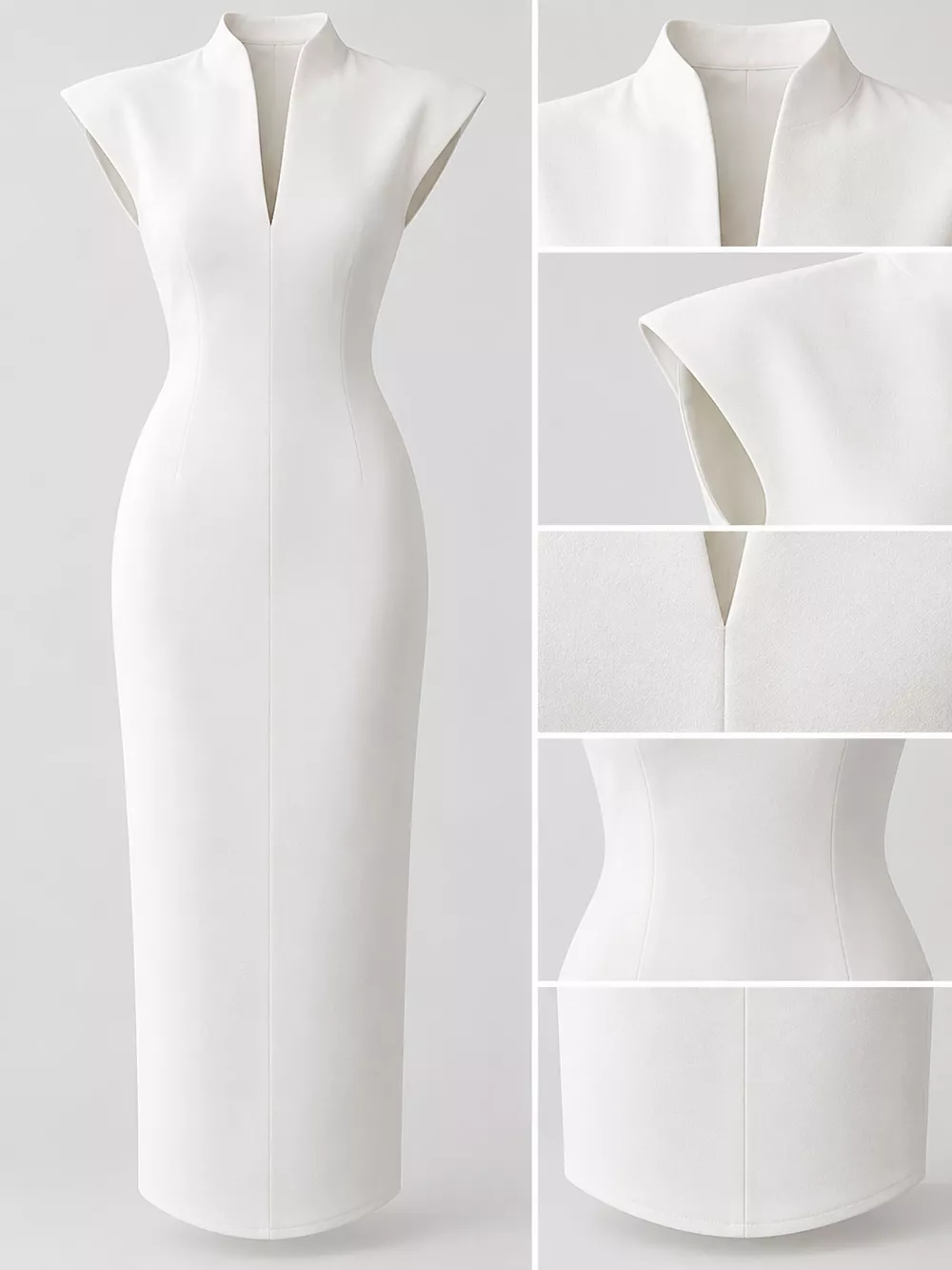 Slit Sleeveless Bodycon Midi Dress, image 5