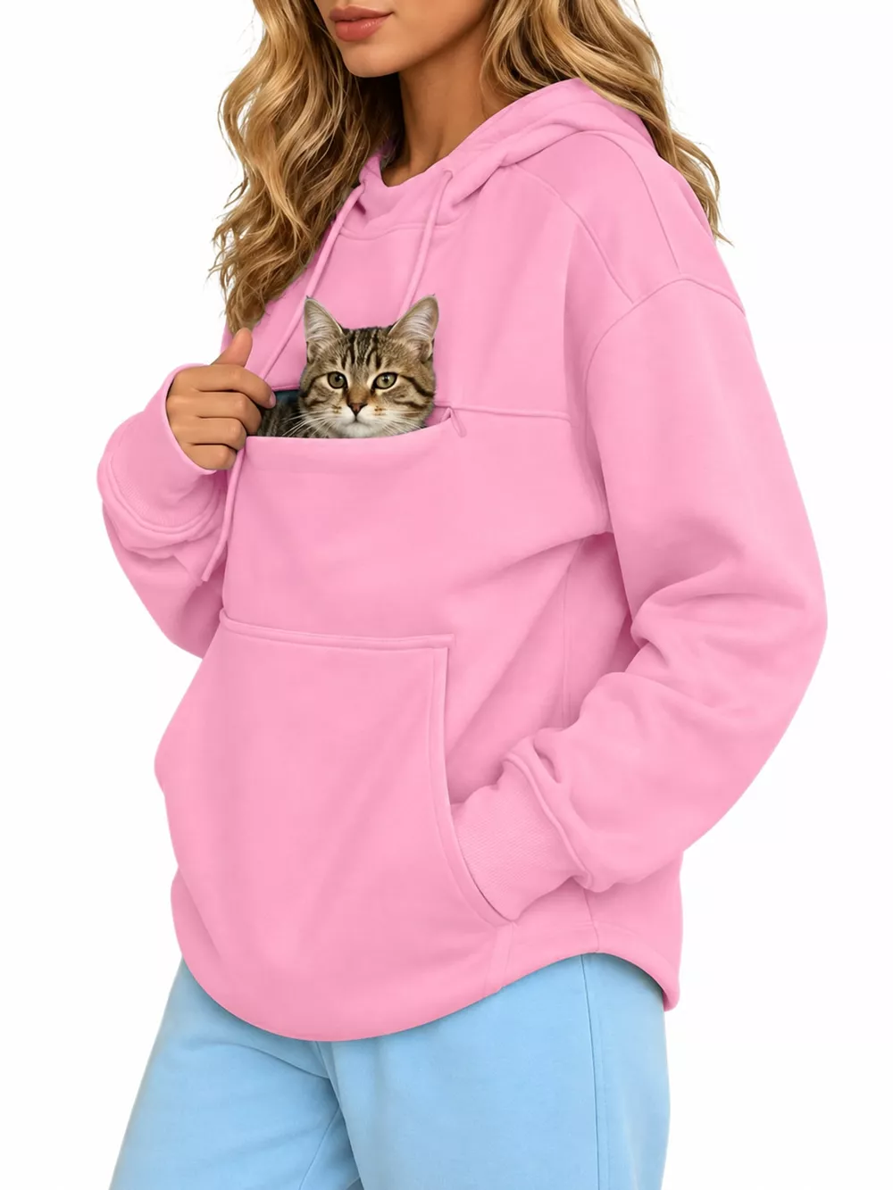 Full Size Cat Pouch Drawstring Hoodie Plus Size, image 15