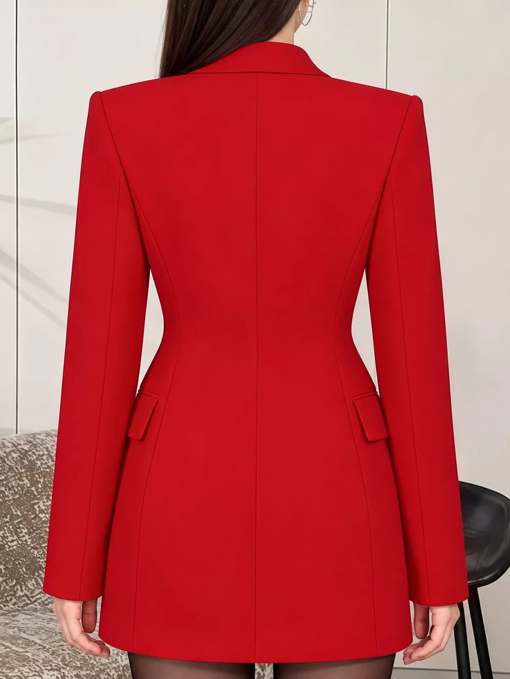 Full Size Double-Breasted Slim-Fit Blazer Plus Size, image 16