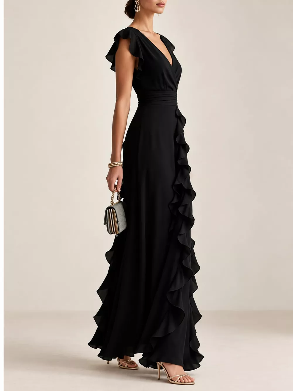 Ruffled Surplice Sleeveless Maxi Dress, image 22