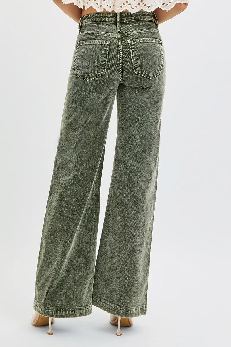 Full Size High Rise Wide Leg Corduroy Jeans Plus Size, image 2