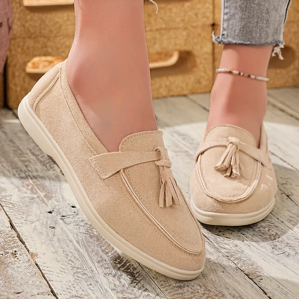Tassel Round Toe Slip-Ons, image 2