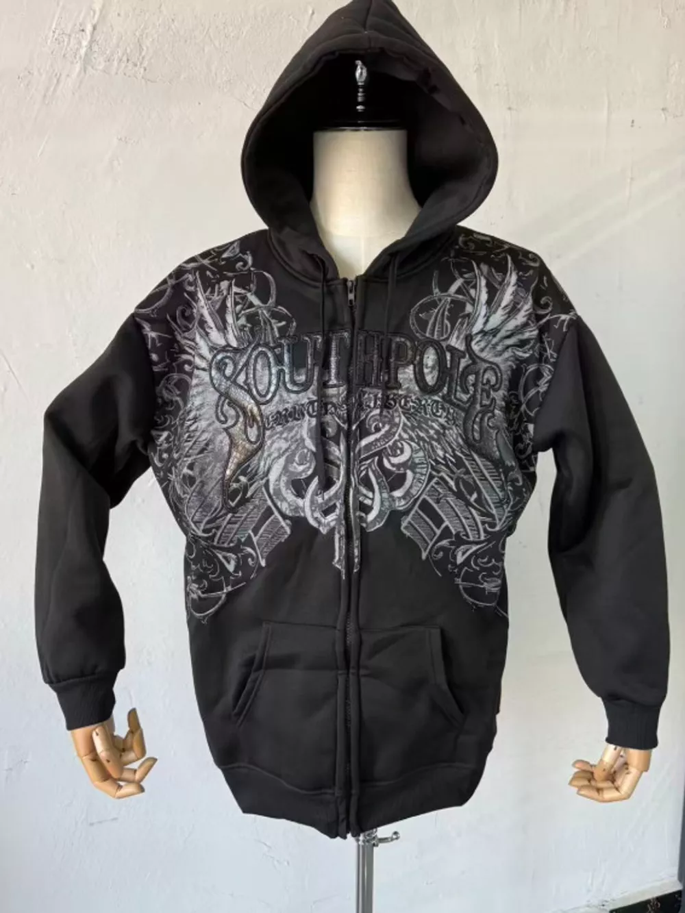 Halloween Gothic Graphic Zip-Up Hoodie, image 2