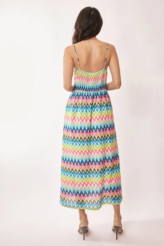 Multi Color Crochet Lace Midi Dress, image 2