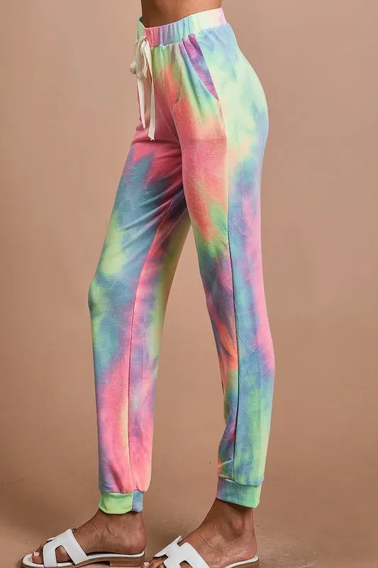 Tie Dye French Terry Casual Pants, image 3