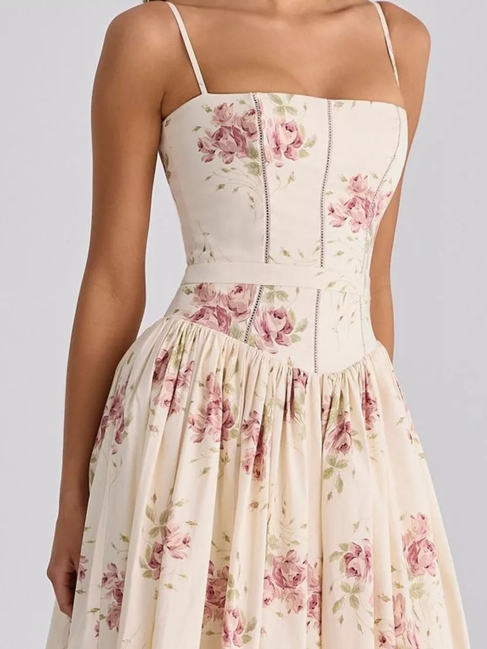 Floral Spaghetti Straps Midi Dress, image 25