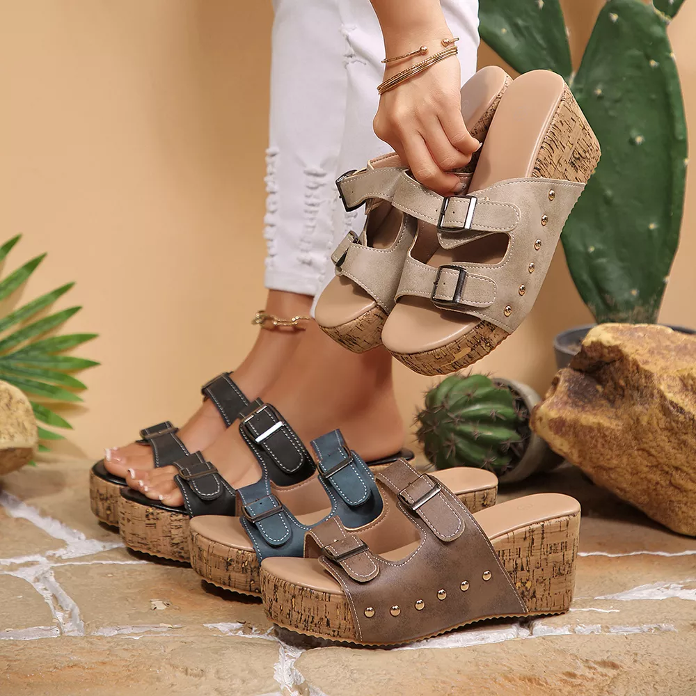 Open Toe Wedge Sandals, image 2
