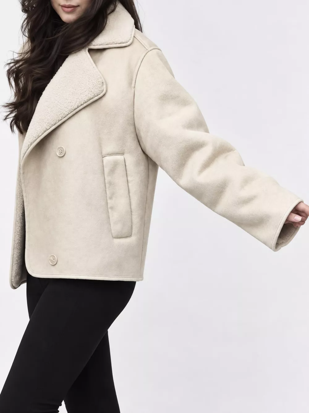 Sherpa Collar Dropped Shoulder Jacket, image 9