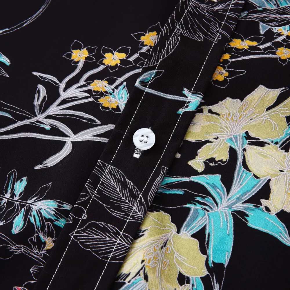 Men's Plus Size Floral Print Short Sleeve Button Down Casual Shirt, image 22