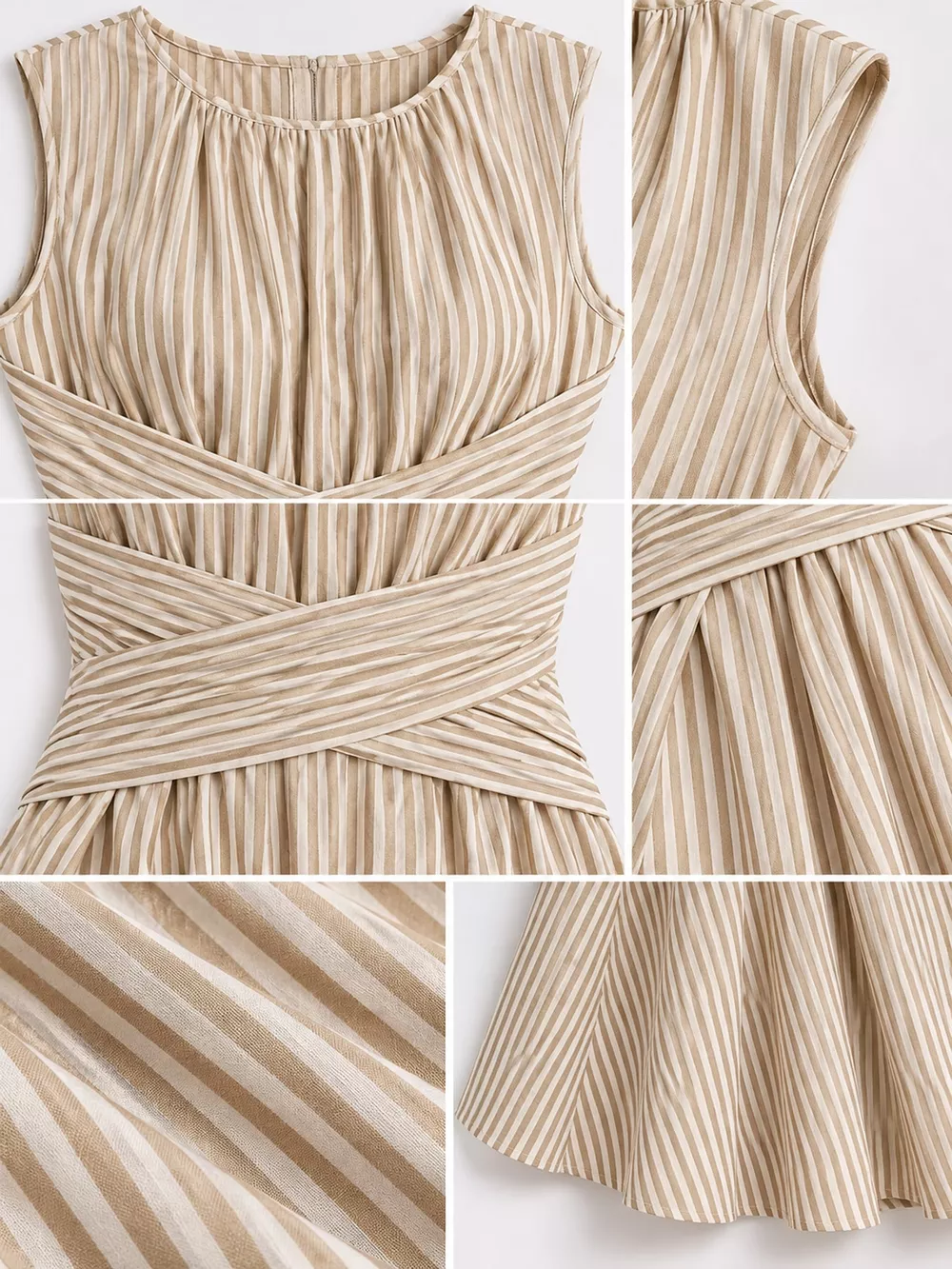 Full Size Sleeveless Striped Maxi Dress with Criss-Cross Waist Detail Plus Size, image 20