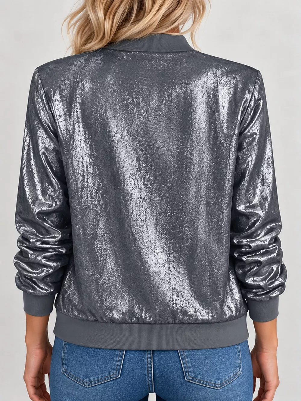 Full Size Zip Up Long Sleeve Jacket Plus Size, image 20