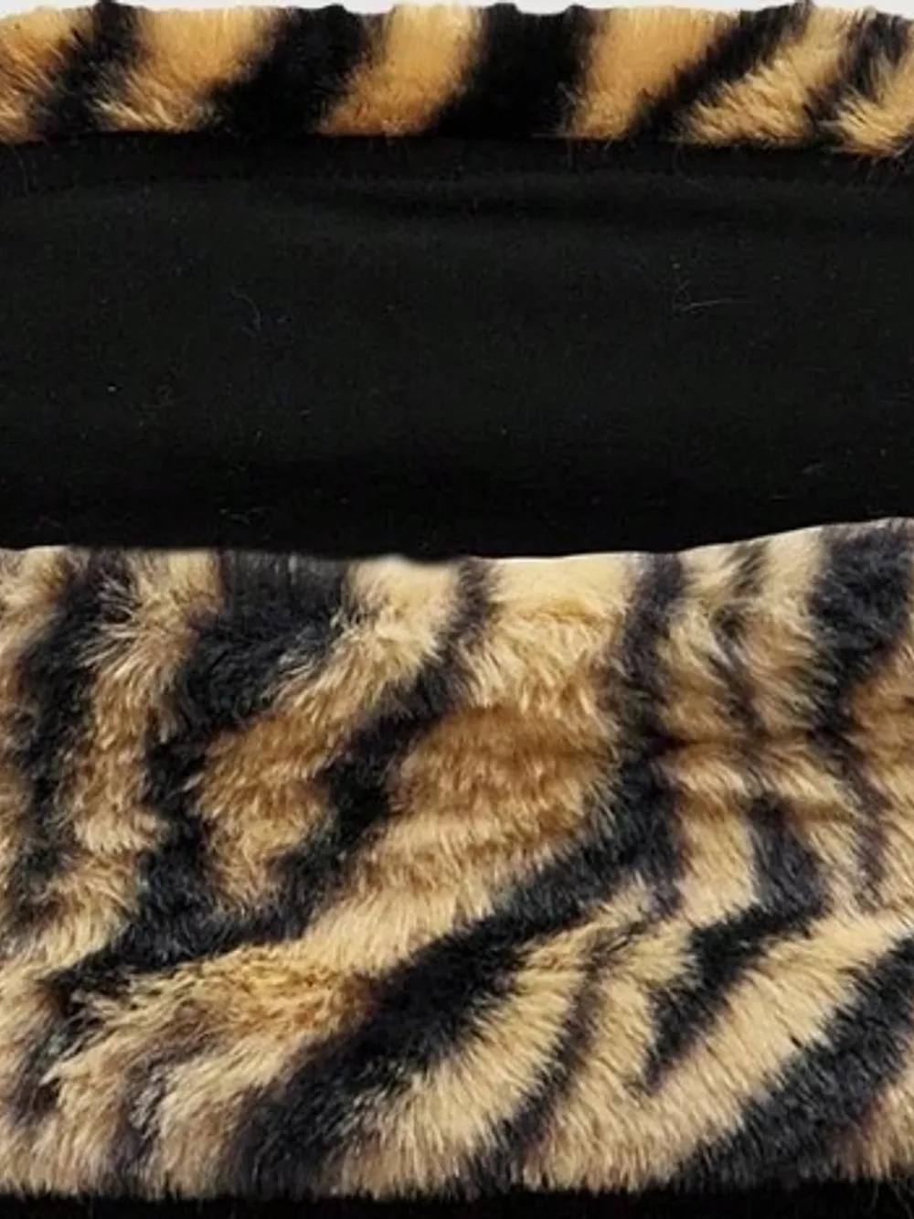 Zebra Print Faux Fur Trimmed Tube Top, image 6