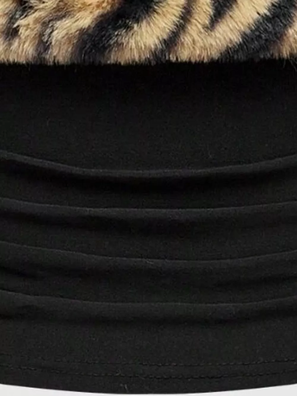 Zebra Print Faux Fur Trimmed Tube Top, image 7