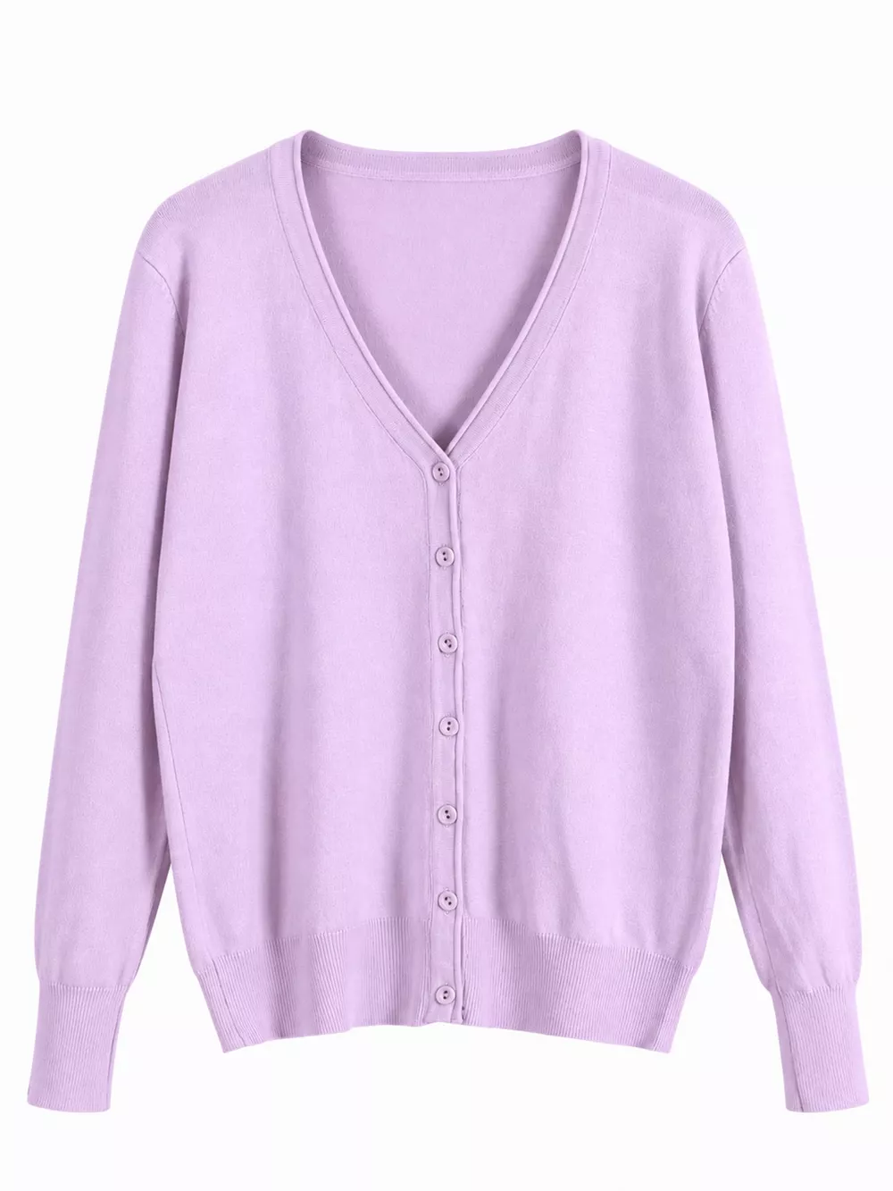 Classic V-Neck Button-Down Knit Cardigan, image 21