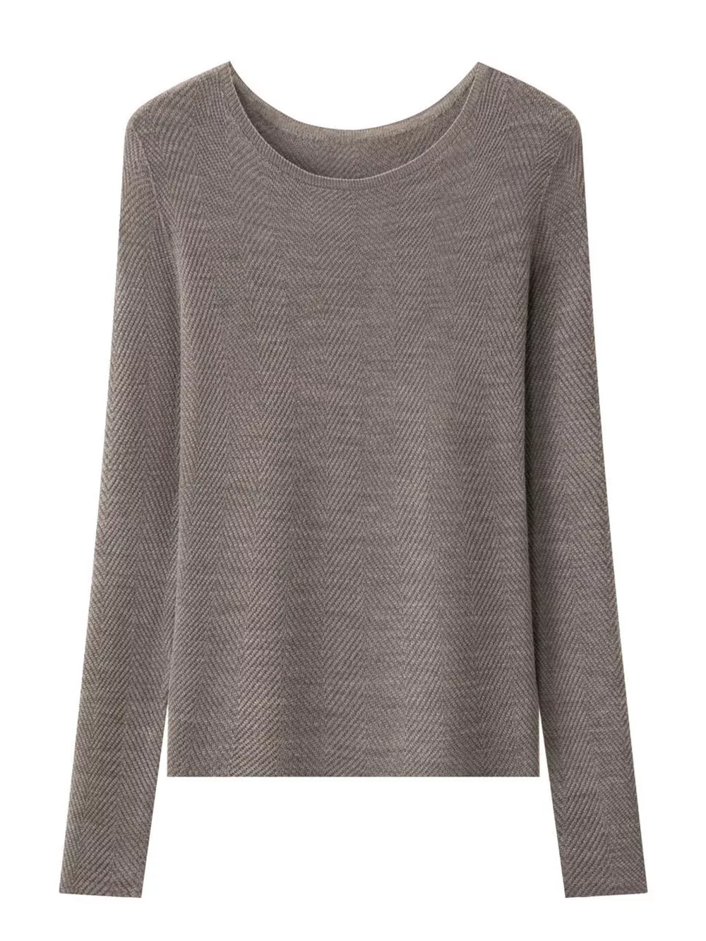 Herringbone Slim Fit Long Sleeve Knit Top, image 12