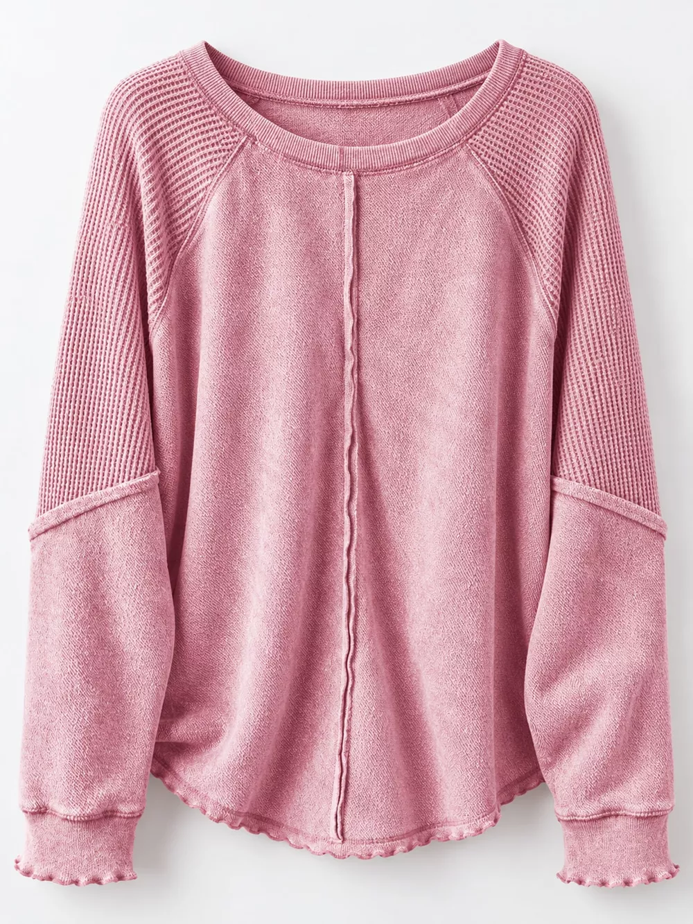 Waffle Knit Raglan Sleeve Sweatshirt, image 15