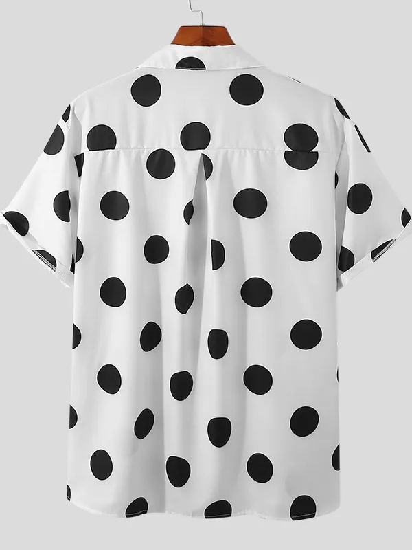Men's Full Size Polka Dot Button Up Shirt Plus Size, image 4
