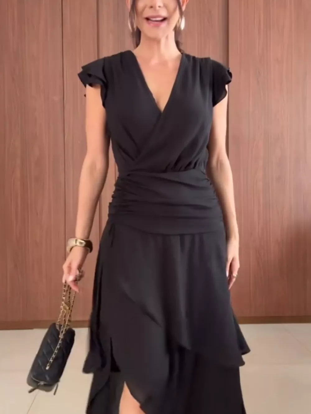 Asymmetrical Ruffled Hem Dress, image 2