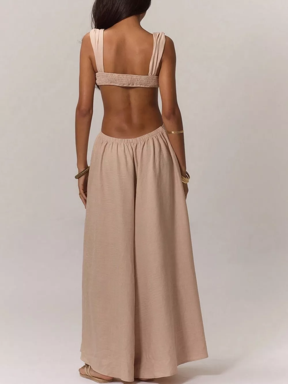 Backless Wide-Leg Jumpsuit with Cut-out Detail, image 4