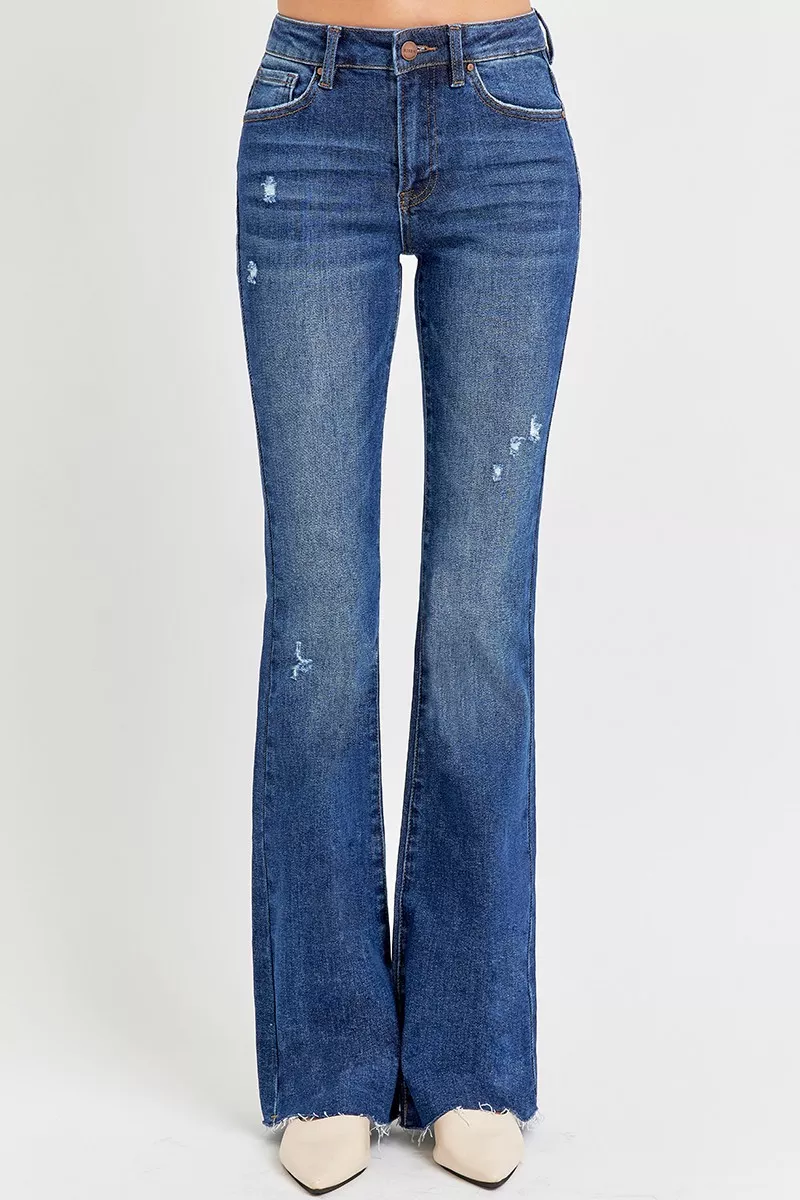 Full Size Distressed Mid Rise Flare Jeans Plus Size, image 3