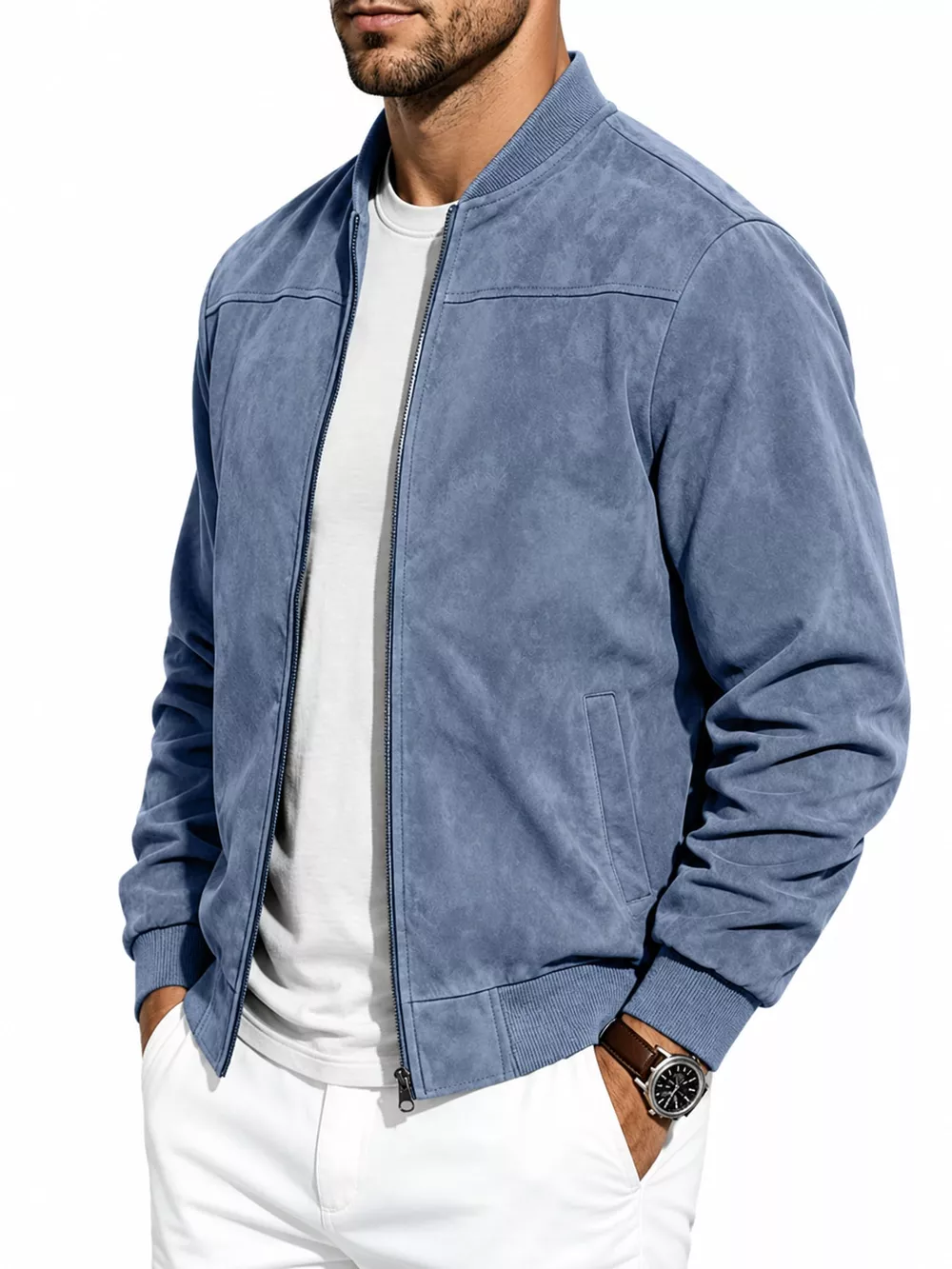 Men's Full Size Zip Up Long Sleeve Jacket Plus Size, image 12