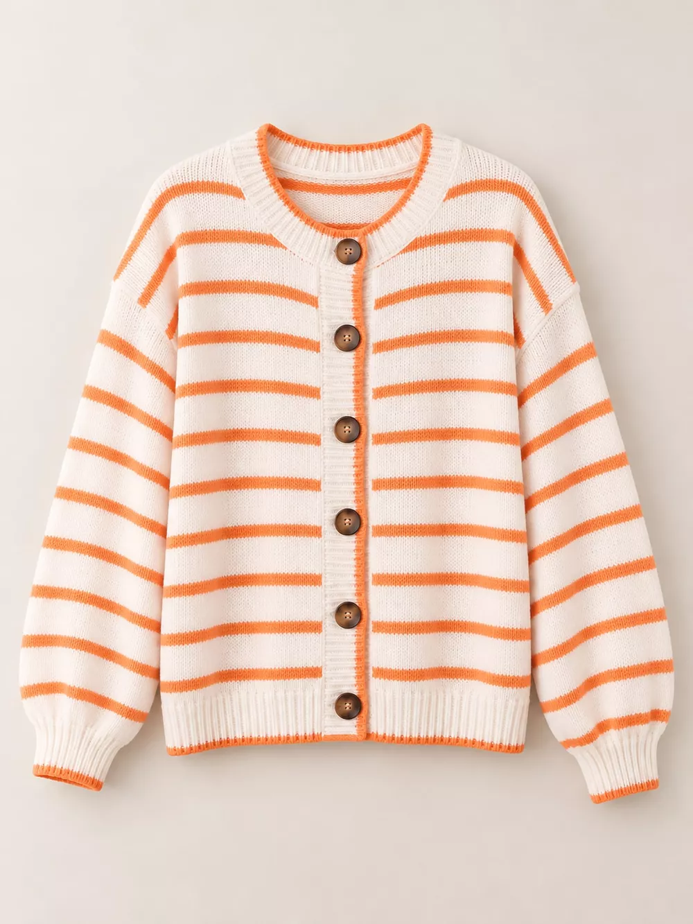 Striped Button-Down Knit Cardigan, image 15