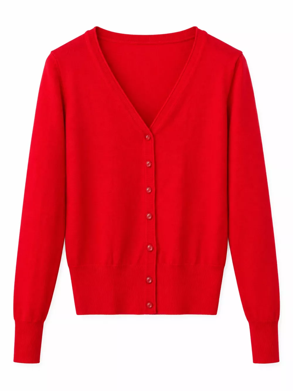 Classic V-Neck Button-Down Knit Cardigan, image 93