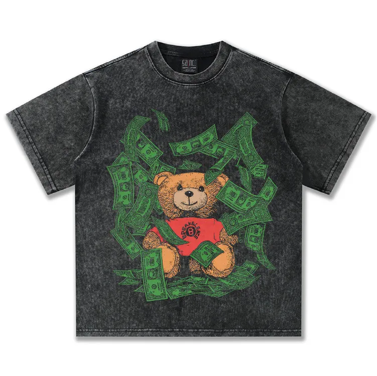 Men's Money Bear Graphic Short Sleeve T-Shirt, image 5