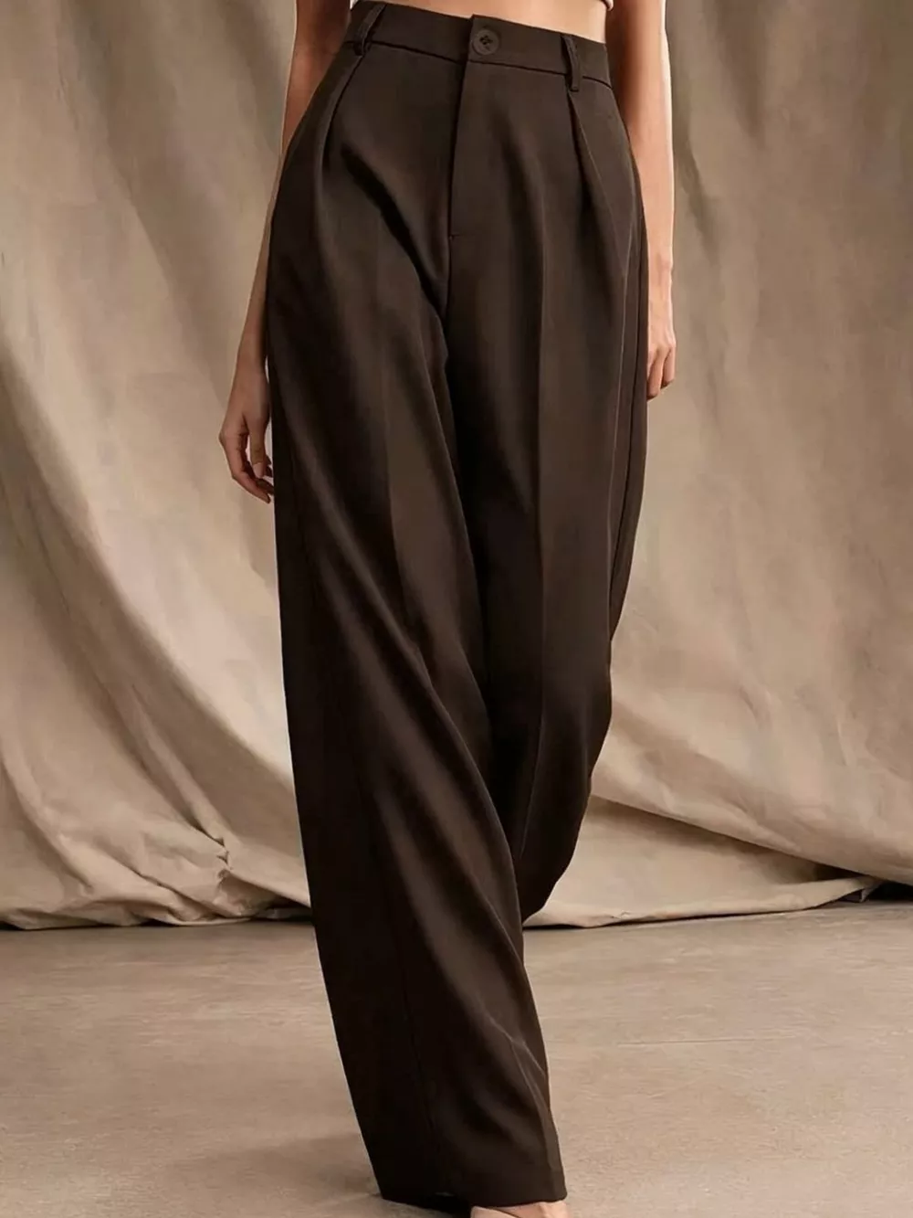 High-Waisted Pleated Wide-Leg Pants, image 7