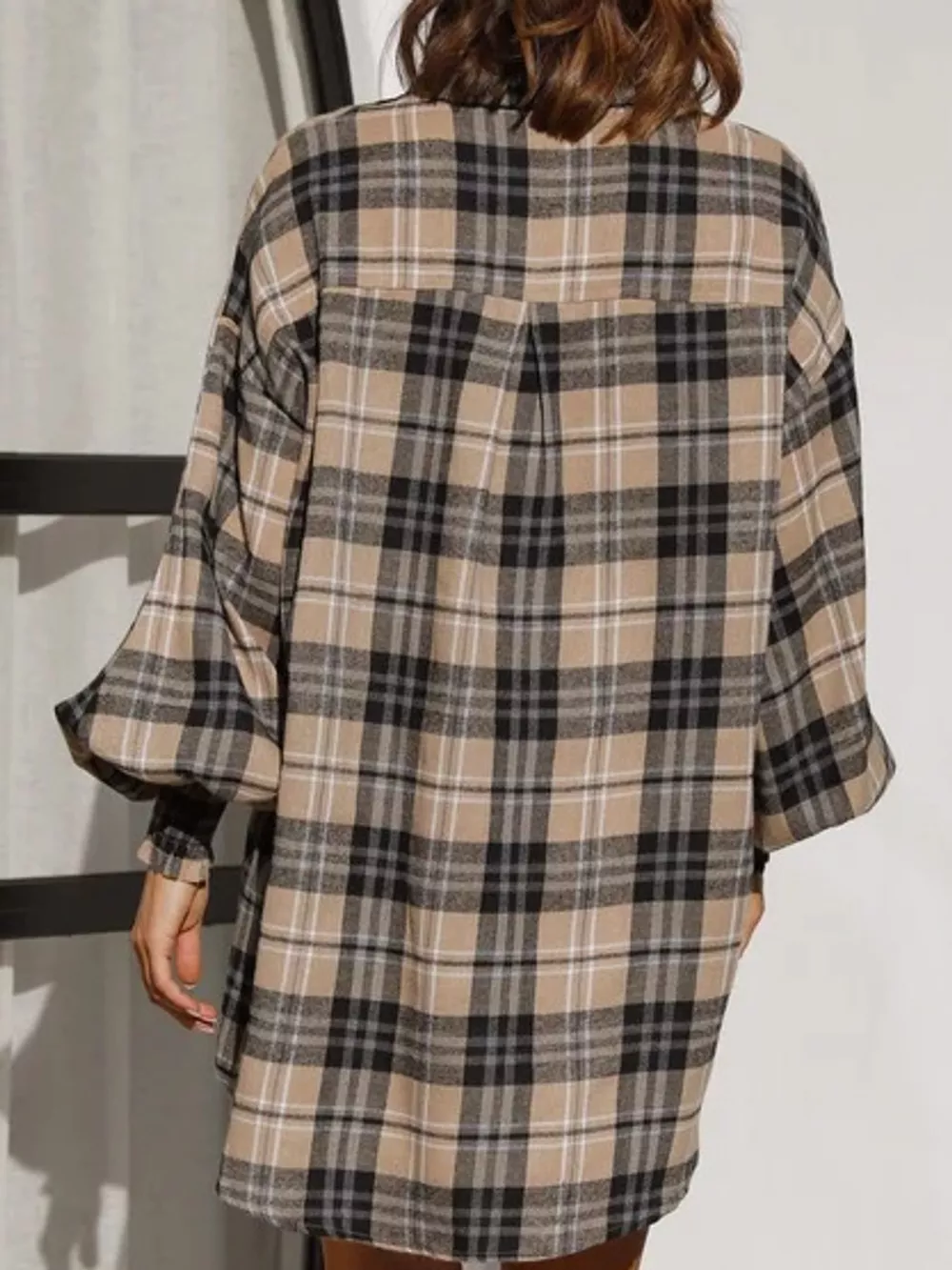 Oversized Plaid Button Up Shirt, image 4